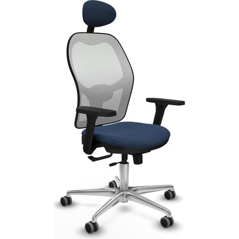 Sedia da ufficio piqueras y crespo Jorquera blu navy similpelle (1/2)
