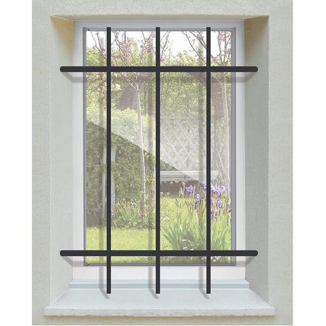 1 - Grille De Défense - Acier Prépeint - Protection Fenêtre - Fixation Par Scellement - Noir - 95x60cm (1/3)