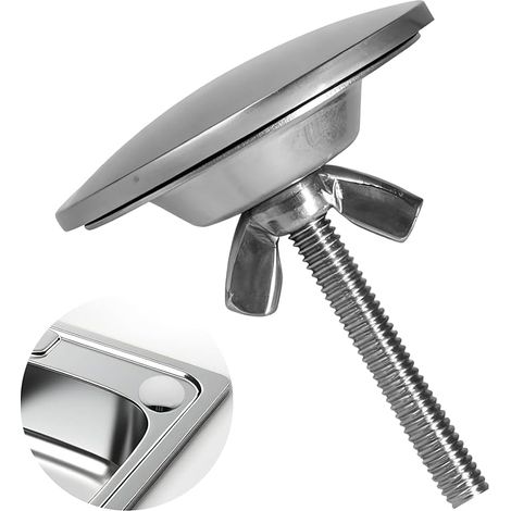 Cache-Trou évier Cuisine 50 mm en Acier Inoxydable chromé, Bouchon obturateur Trou Robinet avec Joint Caoutchouc, Couvercle de Trou évier décoratif et étanche (1/5)
