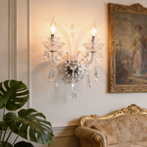 Applique Murale LED Style Moderne Maria Theresa - Douille E14 Lampe de Chevet Éclairage Intérieur - Ampoule Non Incl (1/5)