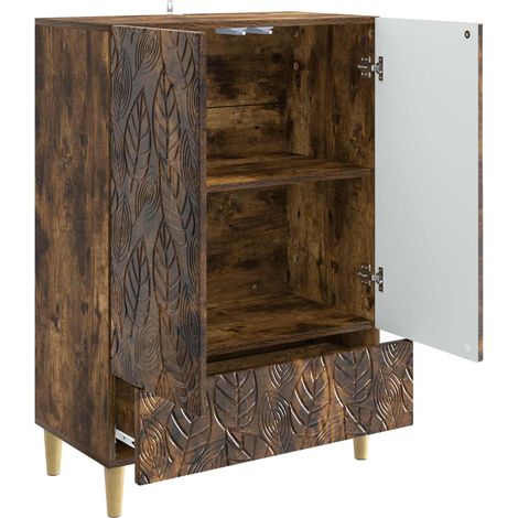 Sideboard/Anrichte/Buffet Geräucherte Eiche 66 x 34,5 x 95 cm Holzwerkstoff LXWW547169 (1/5)