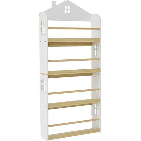 Wall Mounted House Bookcase - L14.5 x W60 x H130 cm