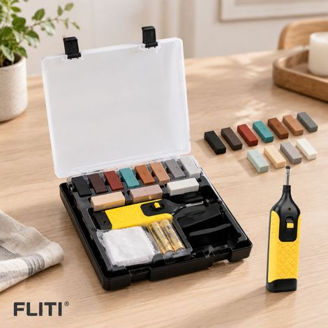 FLITI-Kit de Réparation Carrelage et Parquet FLITI Modèle Premium Cire Dure Complète (1/5)