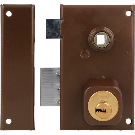 AMIG Serrure en applique et verrous 75N 67 x 112 mm Acier Marron - Gauche (1/4)
