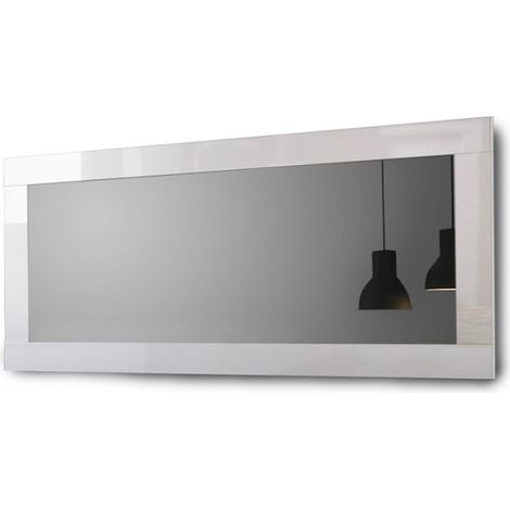 Espejo blanco brillante 75x170cm pared entrada salón Miro Amalfi (1/3)