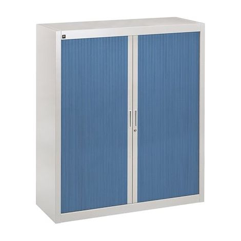 Armoire à rideaux gris démontable H 136 x L 120 cm - Bleu - Maxiburo