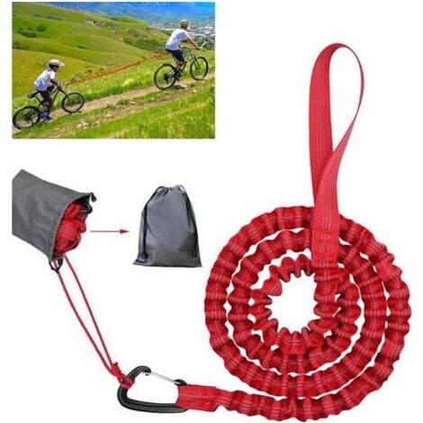 Corde Remorquage Vélo Enfant 3m, Idéal pour Vélo Enfant (Rouge), Facile à Utiliser et Sécurisé (1/4)