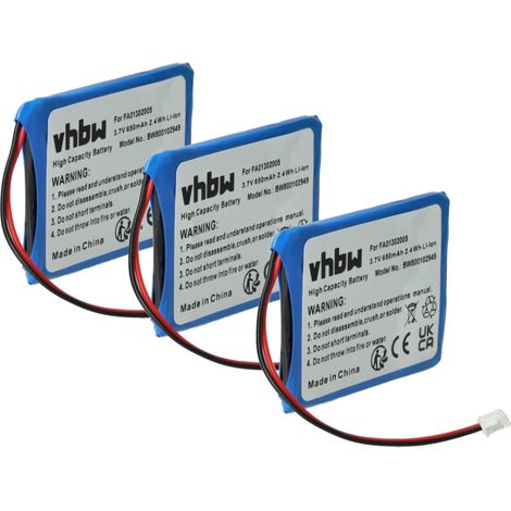 vhbw 3x Akku kompatibel mit Ascom 9D41, D41, D43, R1D schnurlos Festnetz Telefon (650 mAh, 3,7 V, Li-Ion) (1/5)