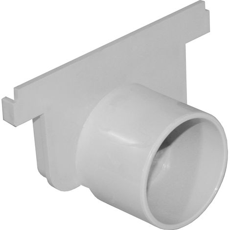 First Plast – Caniveau d'évacuation naissance-fond D/G série 100 PVC hauteur 55 sortie Ø50 – Norme EN1433:2008 – Collage nécessaire pour étanchéité