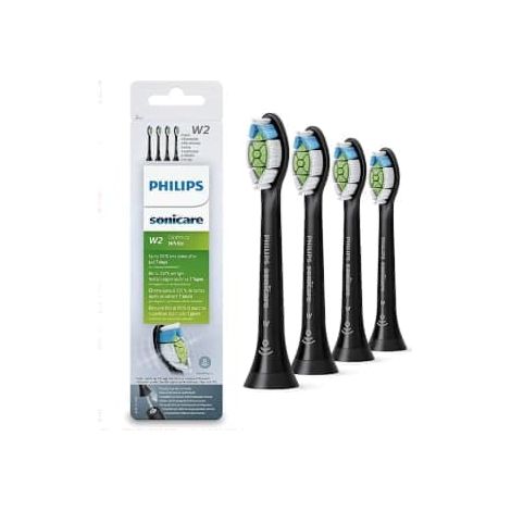 Brossettes de rechange blanches Philips Sonicare W2 (lot de 4), compatibles avec les brosses à dents Sonicare, pour un nettoyage en profondeur et un blanchiment dentaire. (1/4)