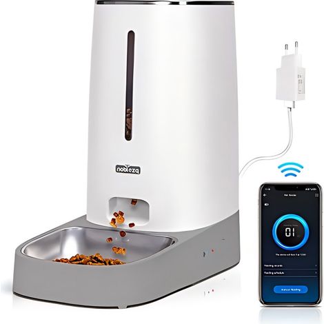 Distributeur de croquettes automatique intelligent 4L WiFi, programmable pour chiens et chats