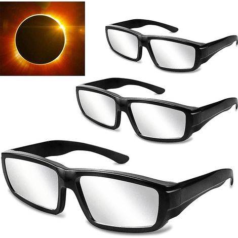 Lunettes d'éclipse solaire - Lot de 1 à 5 paires de lunettes d'éclipse en plastique résistant pour l'observation directe du soleil (1/5)