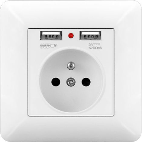 16A Wall Socket with USB and LED – Flush Mount 240V Outlet