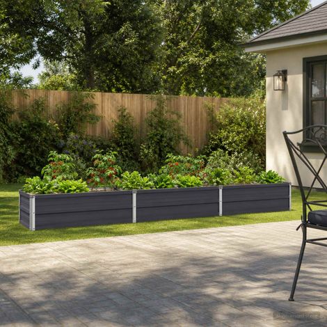 vidaXL Letto rialzato da giardino Antracite 240 x 40 x 24 cm