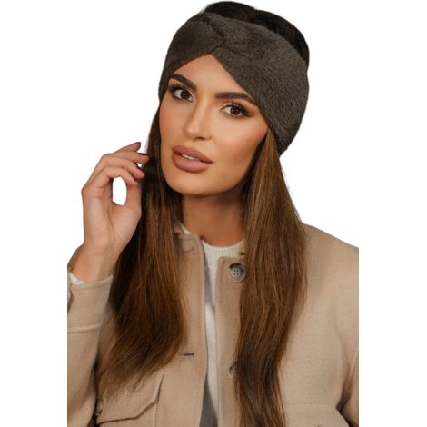 Diadema de invierno esponjosa para mujer, color marrón, Kamea - Yoshi (1/3)