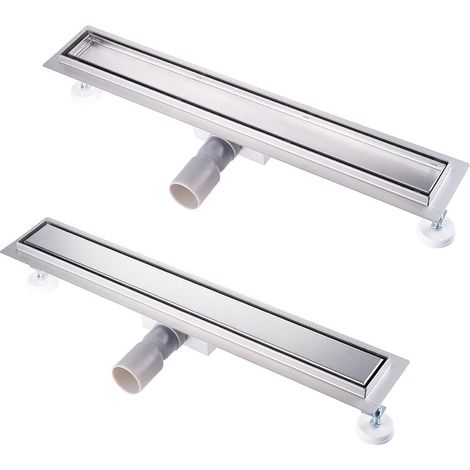 Duschrinne 100 cm Befliesbar Sehr Flach Edelstahl Bodenablauf Siphon mit Geruchsstop Größen 30cm -100 cm Ablaufrinne für Badezimmer Duschablauf Komplettset