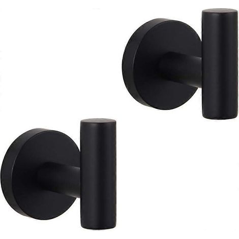 Set mit 2 Badezimmerhaken aus mattschwarzem Edelstahl SUS 304 (1/5)