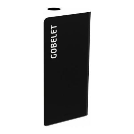 Borne de tri sélectif Cubatri, sans serrure - gobelet - 75l - gris manganèse / blanc - RAL 9016 (1/3)
