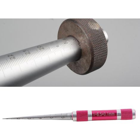 Jauge d'alésage/jauge d'épaisseur intégrée en acier inoxydable, diamètre 1-6,5 mm. (1/5)