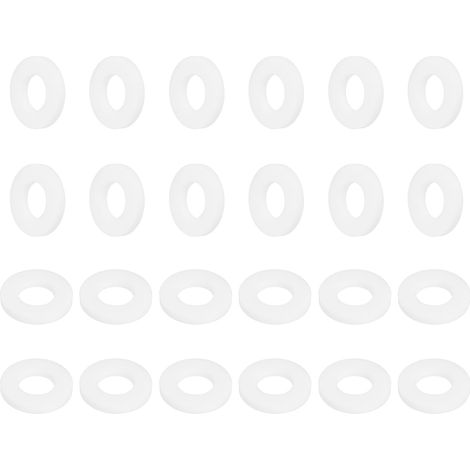 Rondelle PTFE 24Pcs 16mm OD 8mm ID 2mm Épais Rondelles Plates Joint d'Étanchéité Annulaire pour Robinet, Tuyau, Boulon, Machinerie, Blanc (1/5)