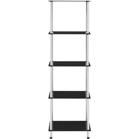 Maison Exclusive - Scaffale a 5 Livelli Nero 40x40x130 cm in Vetro Temperato (1/5)