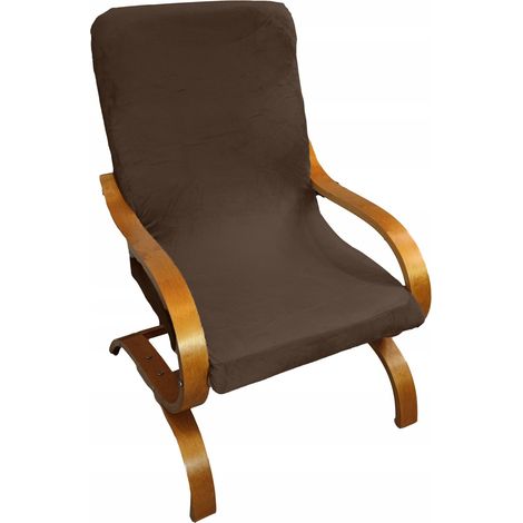 Housse de fauteuil FINKA, marron, velours épais