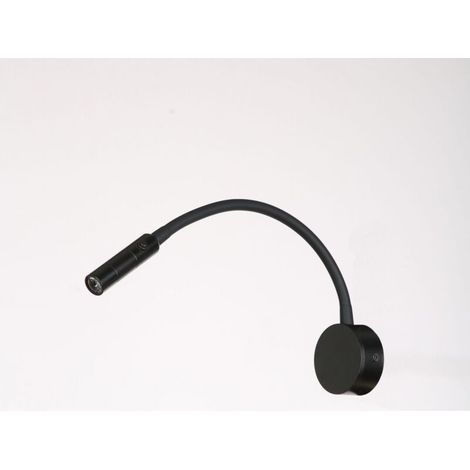 Schwarze Leselampe, 3 W, 3000 K, LED, flexible Schwanenhalslampe, 240 V, wandmontiertes Leselicht mit Schalter für Schlafzimmer, Wohnzimmer, Innen- und Außenbereich FLITI (1/4)