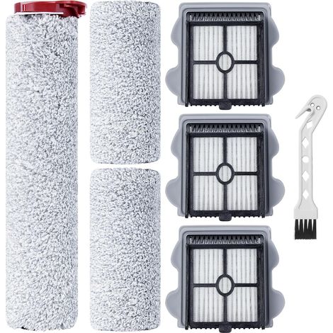 Rodillo cepillo y filtro HEPA para aspiradora y fregona inalámbrica Roborock Dyad Pro/Dyad Pro Combo, 3 cepillos rodillos, 3 filtros HEPA, 1 cepillo de limpieza (1/5)