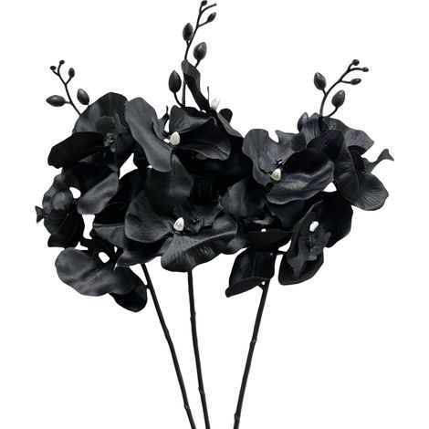 Lot de 3 fleurs artificielles en soie phalaenopsis réaliste pour bureaux, centres de table et décoration de mariage (1/5)