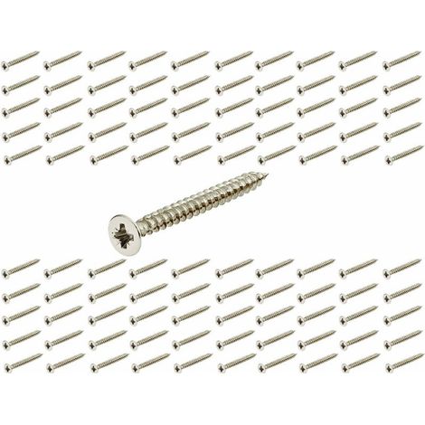 100x vis cruciforme M4 x 55mm filet complet acier pozidrive bois meuble bricolage (1/2)