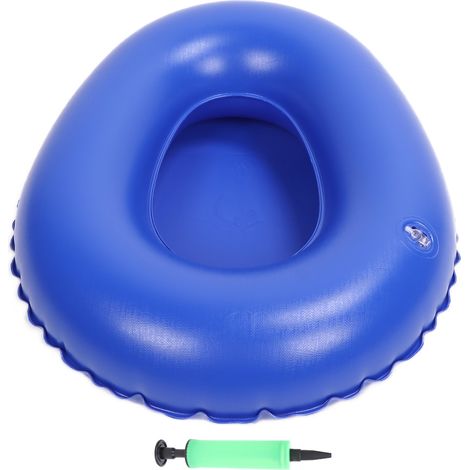 Matelas de lit gonflable pour personnes âgées alitées - Alèse imperméable portable et douce - Pot de chambre bleu (1/5)