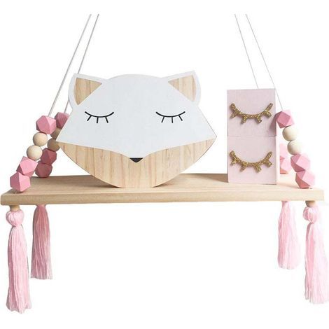 Étagère murale princesse avec corde et planche en bois pour chambre d'enfant - Déco style Instagram (1/5)