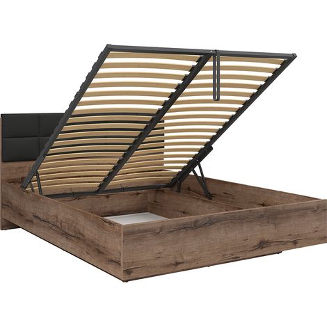 Lit coffre 160x200 sommier inclus Romane Bois (1/4)