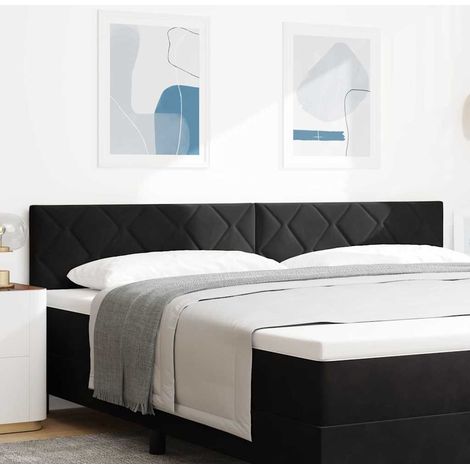 Kopfteil Schwarz 200 cm Samt