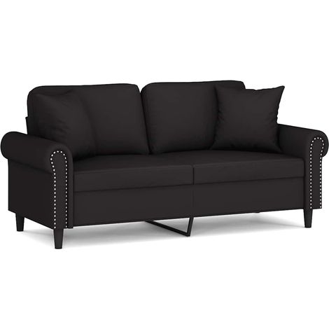 Maison Exclusive - Divano a 2 Posti con Cuscini Nero 140 cm in Velluto