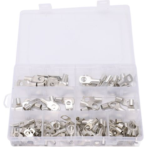 Lot de 125 cosses à œillet en cuivre résistant à la chaleur, avec boîte de rangement en ABS pour système solaire (1/5)