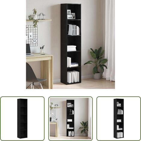 Rangement livres - Bibliothèque Chêne noir 40x30x189 cm Bois d'ingénierie (1/5)