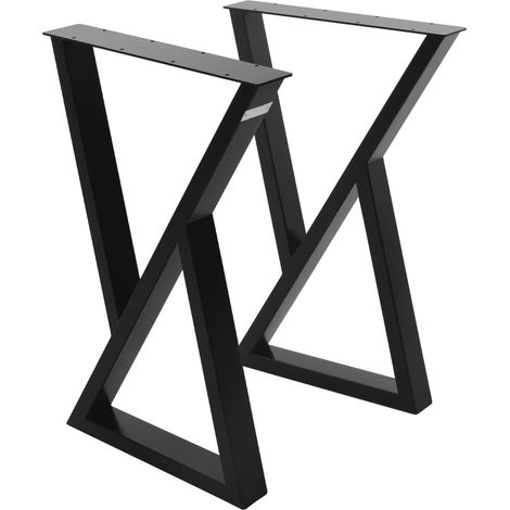ML-Design 2 Stück Tischbeine 40xH71cm, Tischkufen X-Form, aus Stahl pulverbeschichtet, Schwarz, Industriedesign, Kufengestell für Esstisch/Schreibtisch, Tischgestell, Metall Möbelfüße für DIY-Projekte