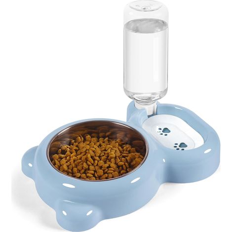 Filiyano-Gamelles pour chiens, ensemble gamelles pour nourriture et eau avec distributeur d'eau et gamelle en acier inoxydable pour chats et petits (1/5)