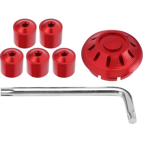 6 Étriers de Roue Motocyclette, Capuchon Latéral de Rechange pour Piaggio Vespa GTS GTV 250 300 2017-2020, Rouge (1/5)