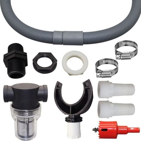 Tuyau de collecte d'eau de toit, collecteur de pluie, collecteur de pluie avec filtre, kit de collecteur de pluie, raccords en PVC, collecteur de descente (100 mm) (1/5)
