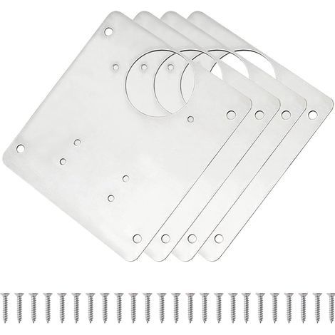 Charnière pour meuble,4 pièces Plaques de Réparation de Charnière d'armoire Support pour Réparer les Charnières D'armoire de Chambre à Couch Outil De Montage D'armoire (1/5)