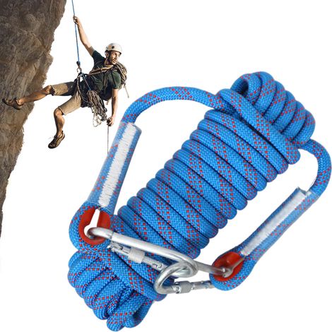 Corde D'Escalade Statique - 10 mm - 50 m - Nylon - Pour Escalade Rocaille Canyoning Rappel Secours Incendie - 1 Pièce (1/5)