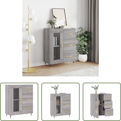 Holzwerkstoff - Sideboard Grau Sonoma 69,5x34x90 cm Holzwerkstoff (1/5)