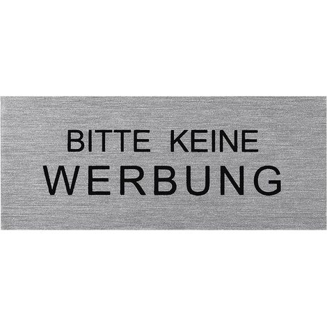 Targa per porta in alluminio bitte keine werbung 60x25mm