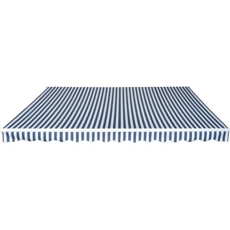 Maison Exclusive - Gelenkarmmarkise 450 cm Blau/Weiß (1/5)