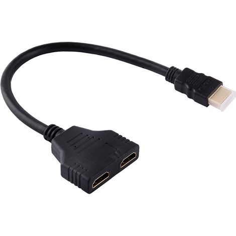Cble adaptateur répartiteur 1080P HDMI mle vers double HDMI femelle 1 à 2 voies pour TV HD,A