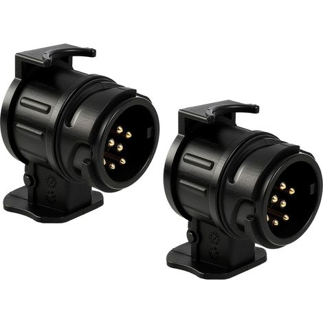 2PCS Adaptateur 13 Broches vers 7 Broches, pour Attelage Voiture, Adaptateur Prise Remorque pour Faisceau Remorque 7 Broches Caravane Camion, Prise Remorque (1/5)