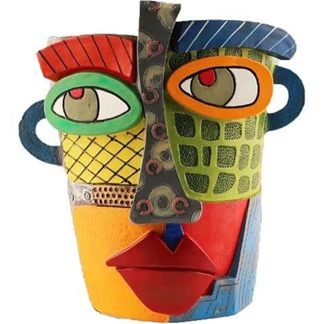 Pots abstraits - pots de fleurs - résine colorée - pots artisanaux - plantes décoratives en pot - décoration intérieure - éléments décoratifs pour balcon - style moderne (1/5)