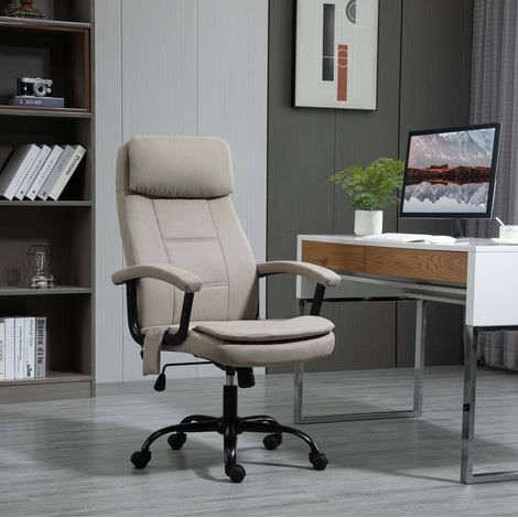 Ergonomischer Bürostuhl mit Massagefunktion, Höhenverstellung, Wippfunktion, beige HAVRYA (1/5)